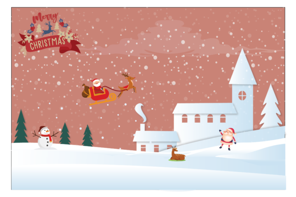 Background Merry Christmas Snowy Church Illustrations