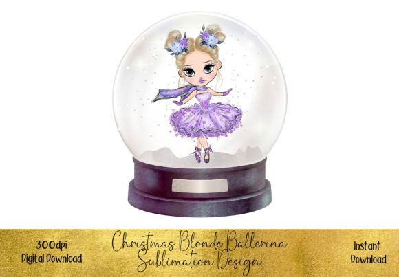 Blonde Ballerina Christmas Design Illustrations