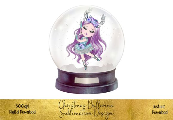 Christmas Ballerina Sublimation Design