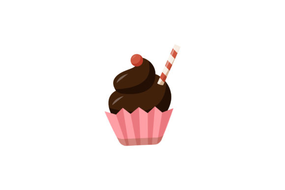 Christmas Cupcake Illustrations Vector
