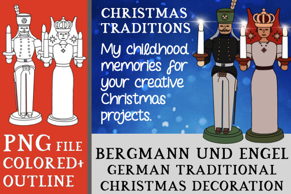 Christmas Decoration Miner Angel Illustrations