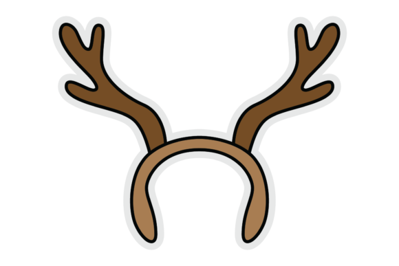 Christmas Patch Deer Headband Illustrations