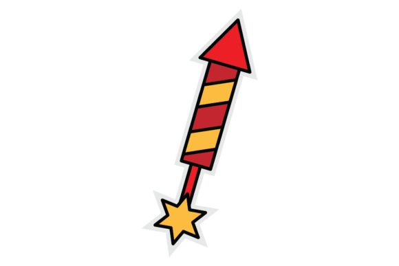 Christmas Patch Firework Illustrations