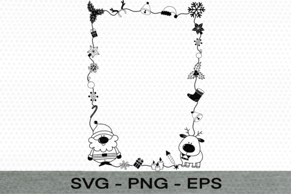 Christmas Santa Frame Unlined Note Illustrations