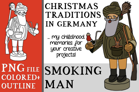 Christmas Smoking Man Clipart Germany Illustrations