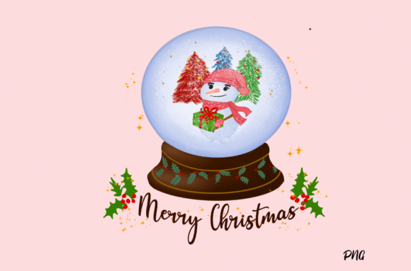 Christmas Snow in Snow Globe Sublimation Illustrations