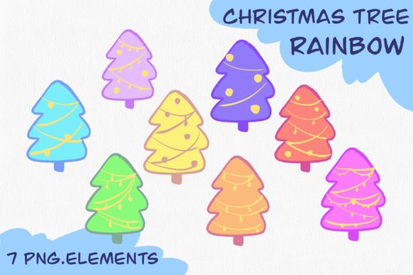 Christmas Tree Rainbow Illustrations