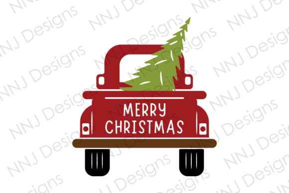 Christmas Truck with Tree SVG Clipart