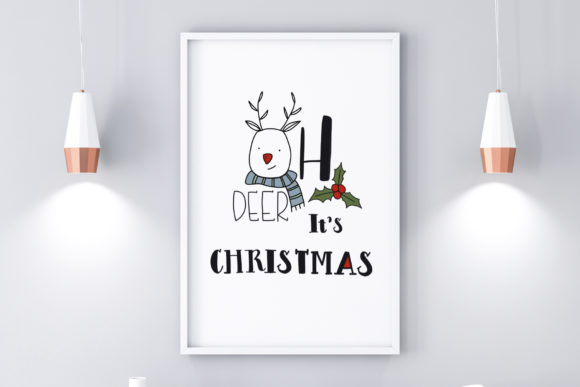 Christmas Wall Art-Oh Deer-CuteChristmas Illustrations