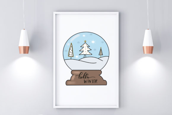 Christmas Wall Art-Snowball Tree Illustrations