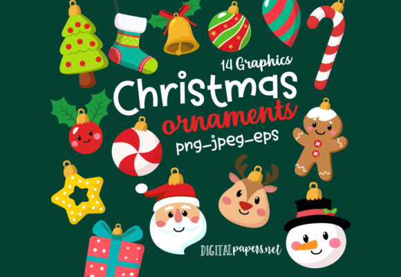 Cute Christmas Ornaments Illustrations