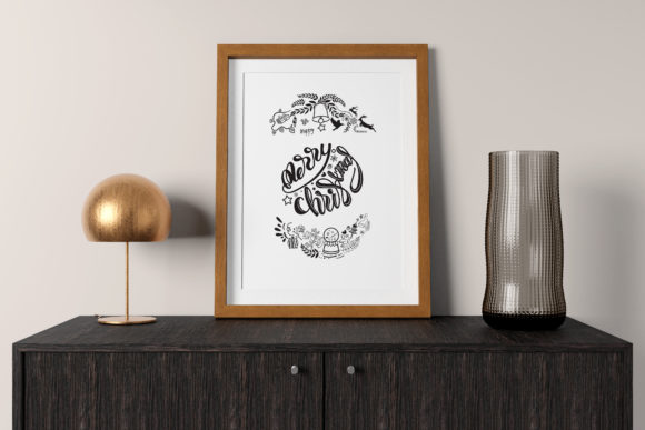 Merry Christmas Lettering with Doodle