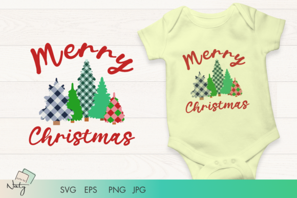 Merry Christmas Plaid Christmas Tree SVG