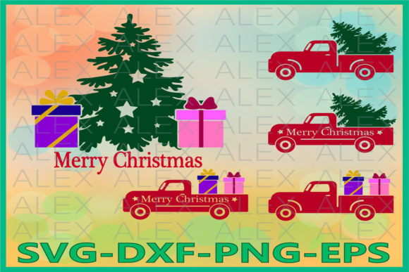 Merry Christmas Truck Illustrations