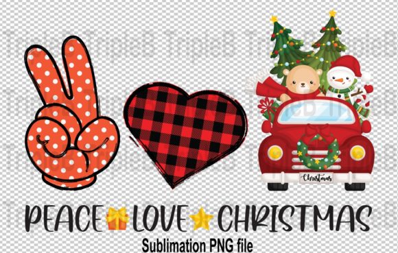 Peace Love Christmas Sublimation Designs