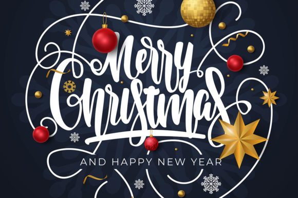 Typographical Background with Christmas